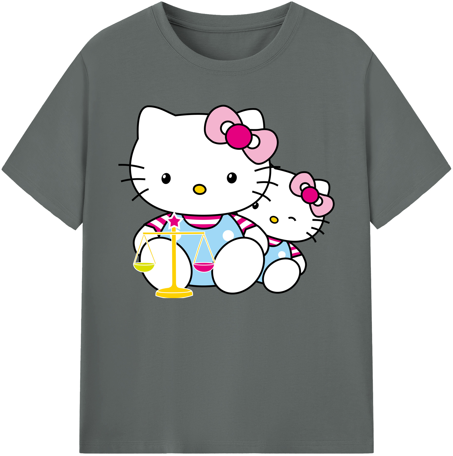 （画像用） Hello Kitty ハローキティ 綿100％ メンズ半袖Tシャツ｜肌触りやわらか＆通気性